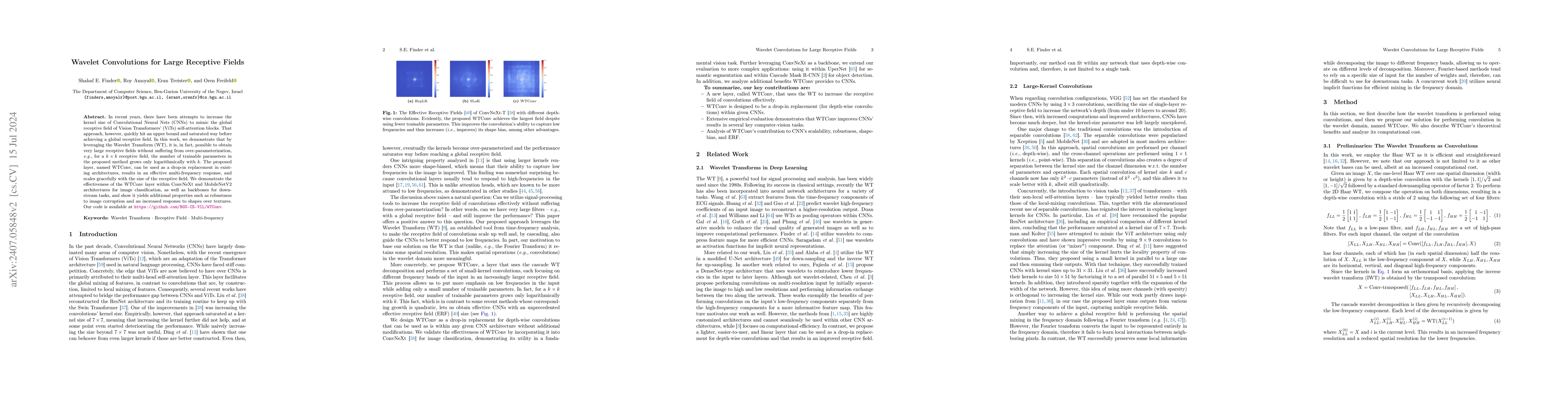Thumbnail for Wavelet Convolutions for Large Receptive Fields
