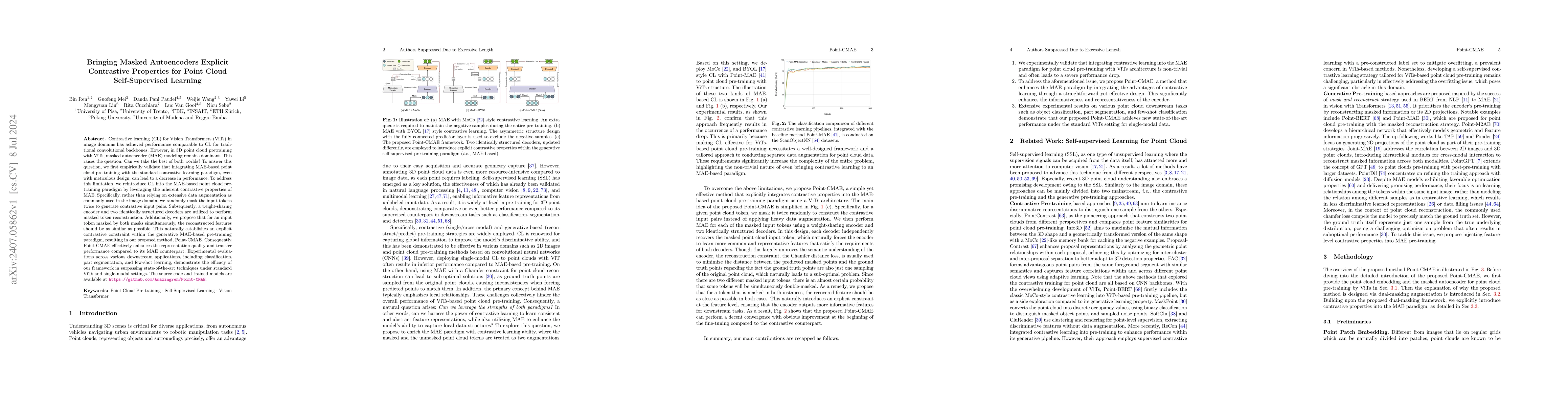 Thumbnail for Bringing Masked Autoencoders Explicit Contrastive Properties for Point
  Cloud Self-Supervised Learning