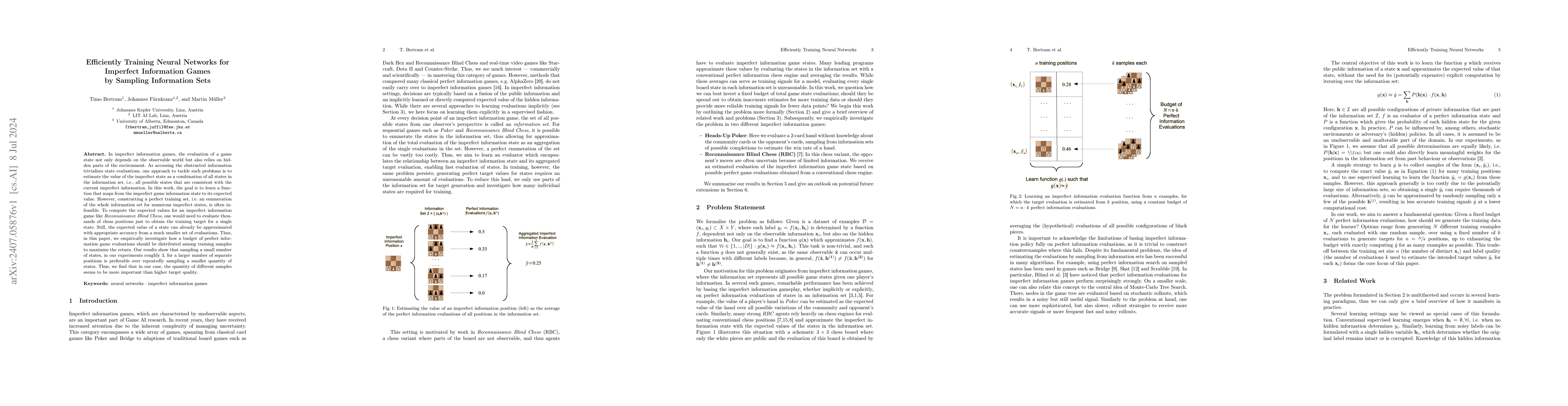 Thumbnail for Efficiently Training Neural Networks for Imperfect Information Games by
  Sampling Information Sets