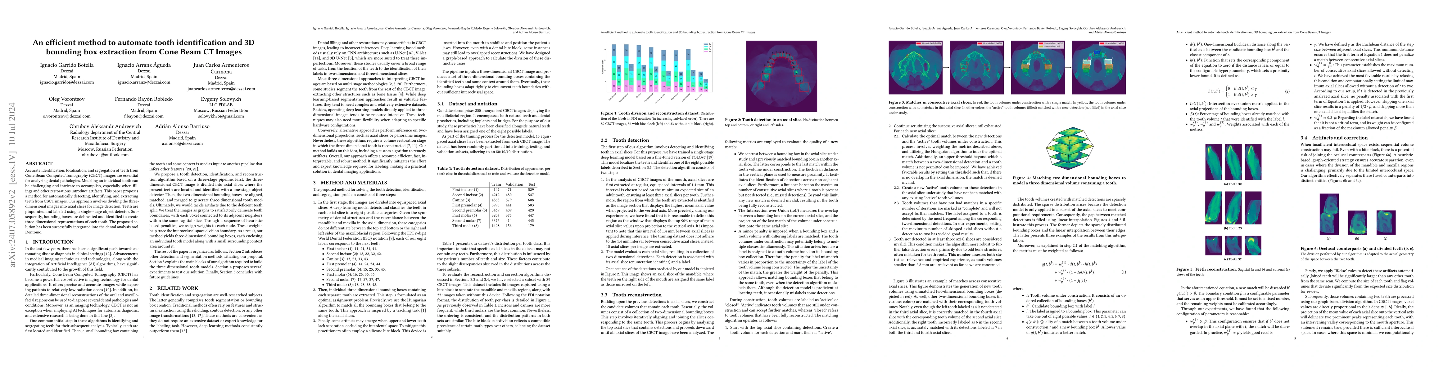 Thumbnail for An efficient method to automate tooth identification and 3D bounding box
  extraction from Cone Beam CT Images