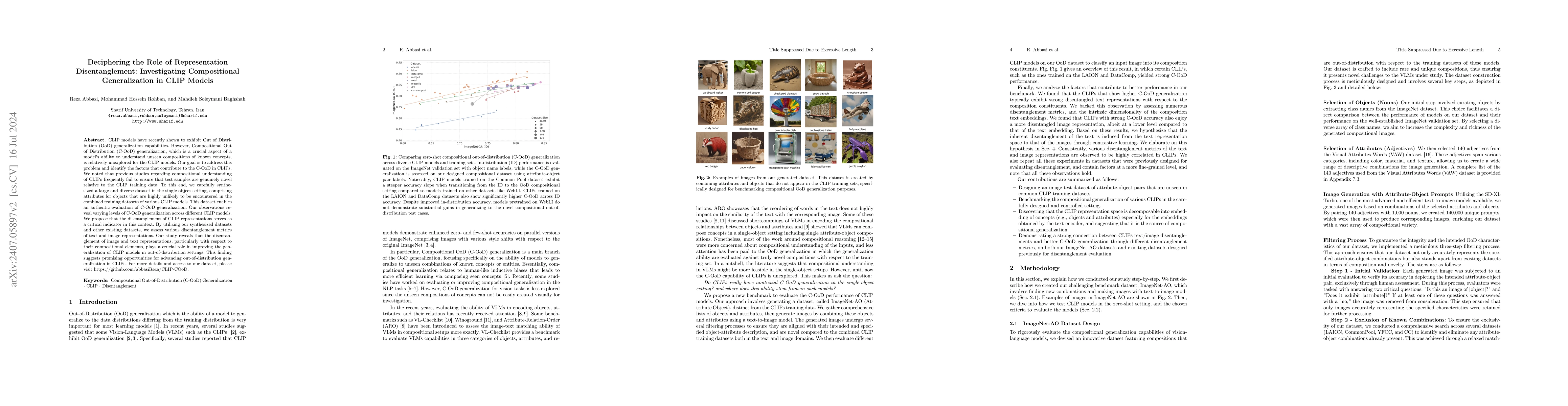 Thumbnail for Deciphering the Role of Representation Disentanglement: Investigating
  Compositional Generalization in CLIP Models