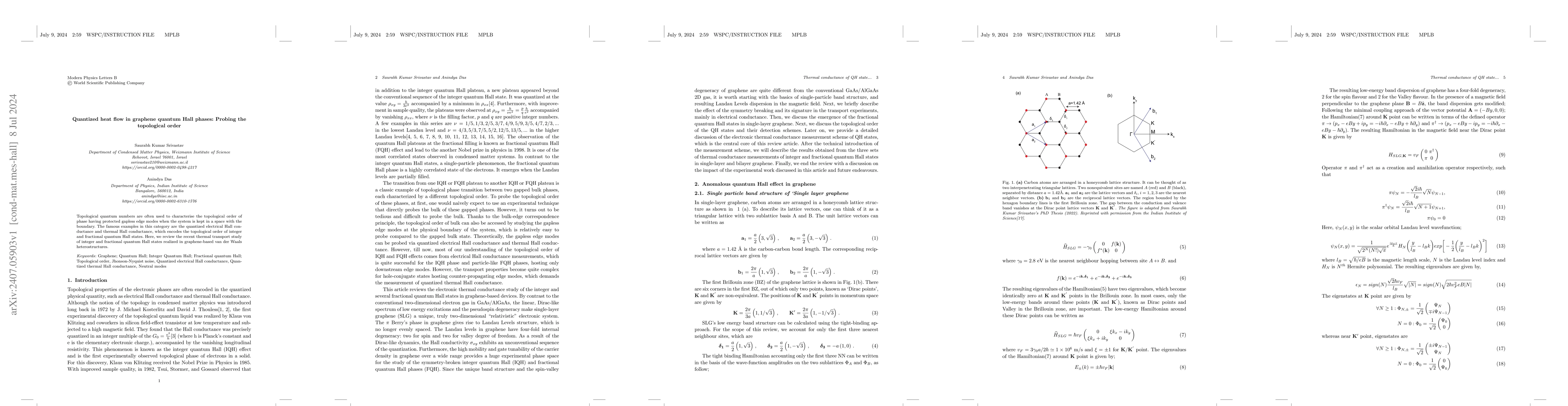 Thumbnail for Quantized heat flow in graphene quantum Hall phases: Probing the
  topological order
