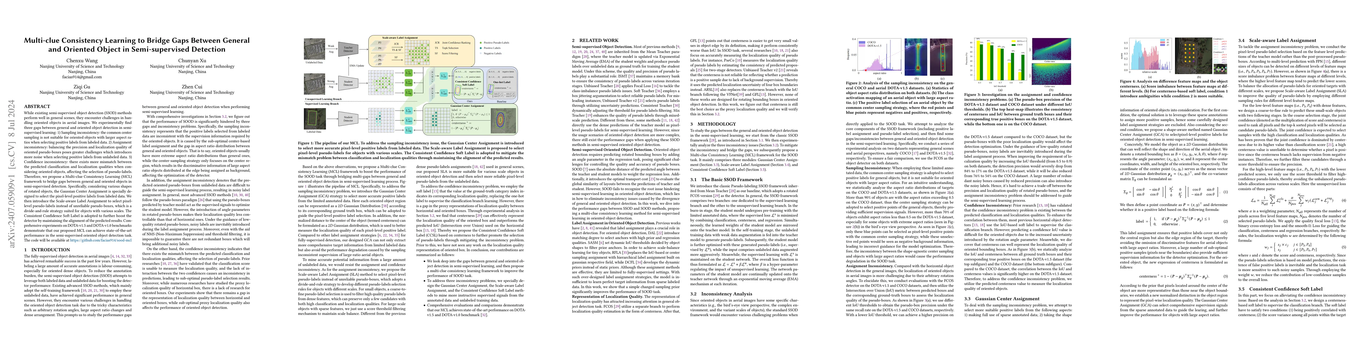 Thumbnail for Multi-clue Consistency Learning to Bridge Gaps Between General and
  Oriented Object in Semi-supervised Detection