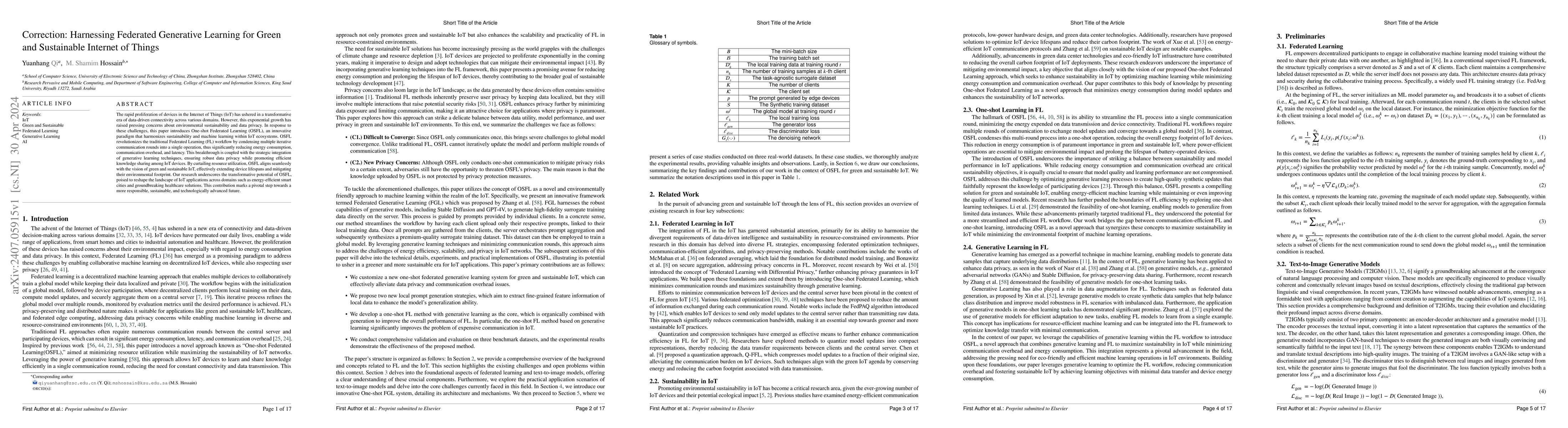 Thumbnail for Harnessing Federated Generative Learning for Green and Sustainable
  Internet of Things