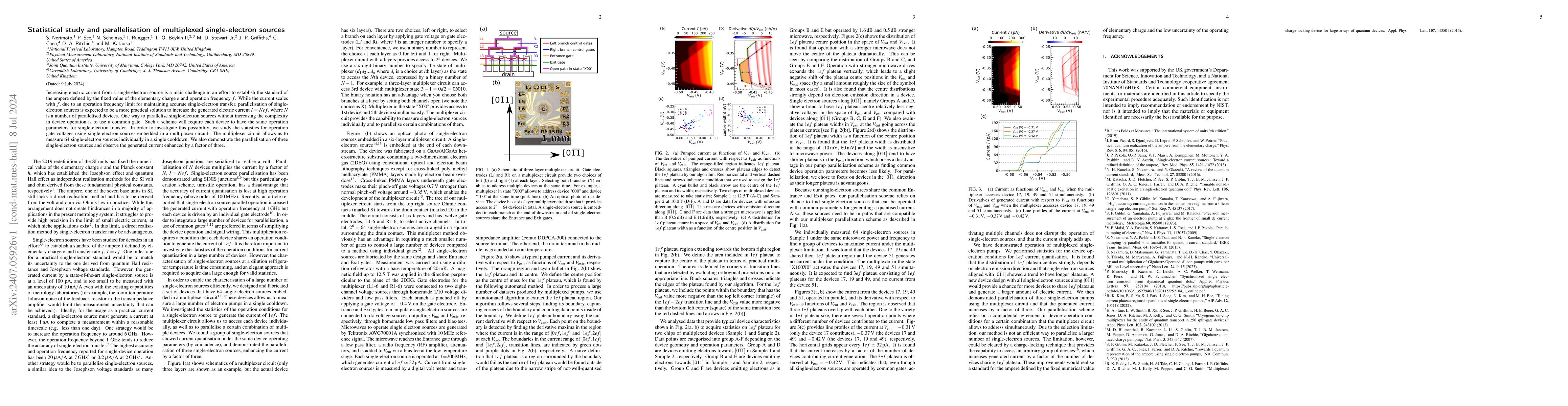 Thumbnail for Statistical study and parallelisation of multiplexed single-electron
  sources