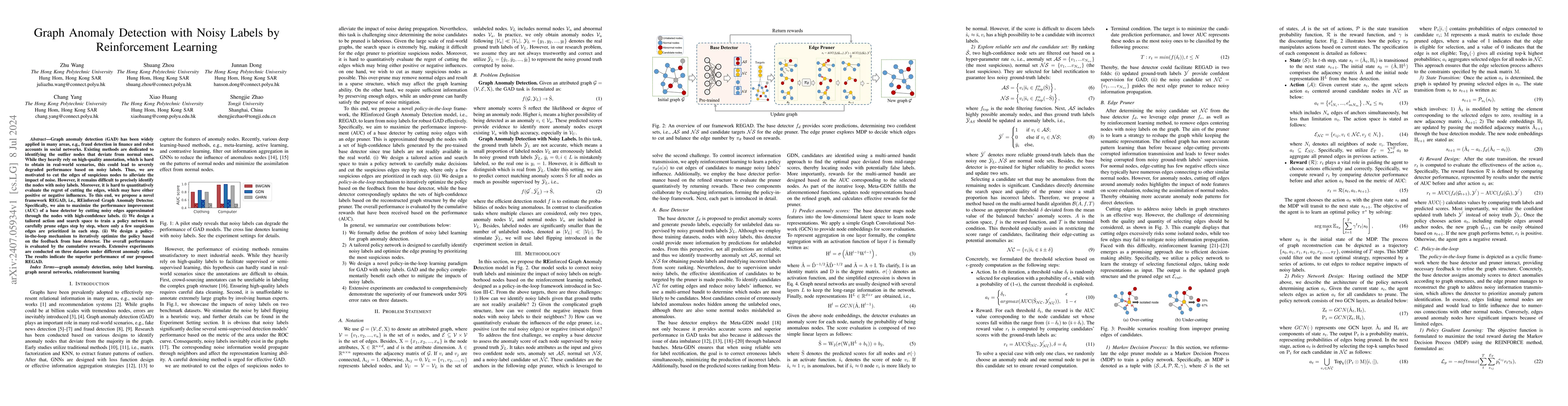 Thumbnail for Graph Anomaly Detection with Noisy Labels by Reinforcement Learning