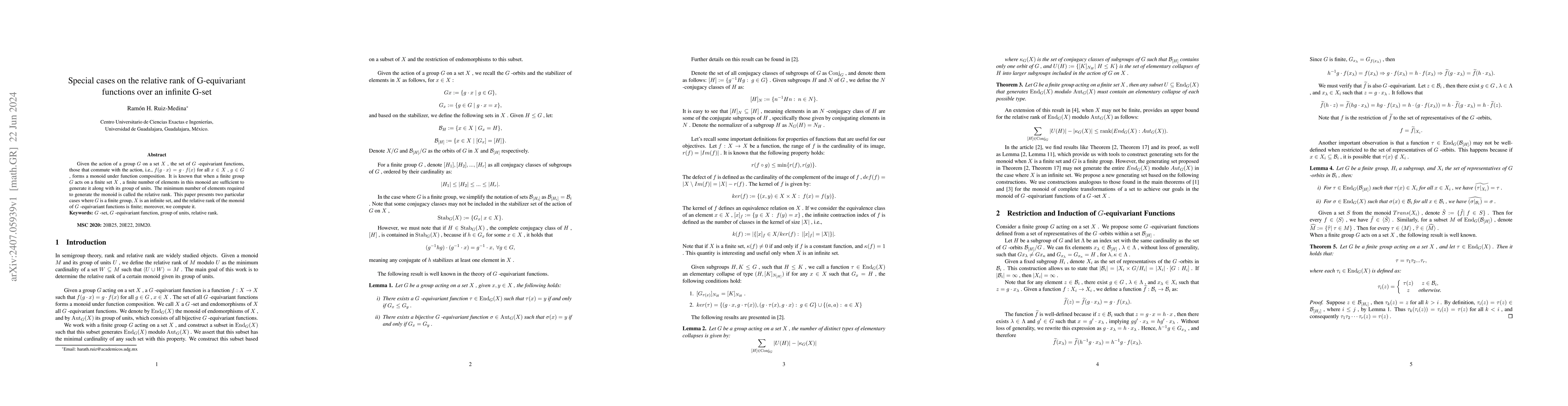 Thumbnail for Special cases on the relative rank of G-equivariant functions over an
  infinite G-set