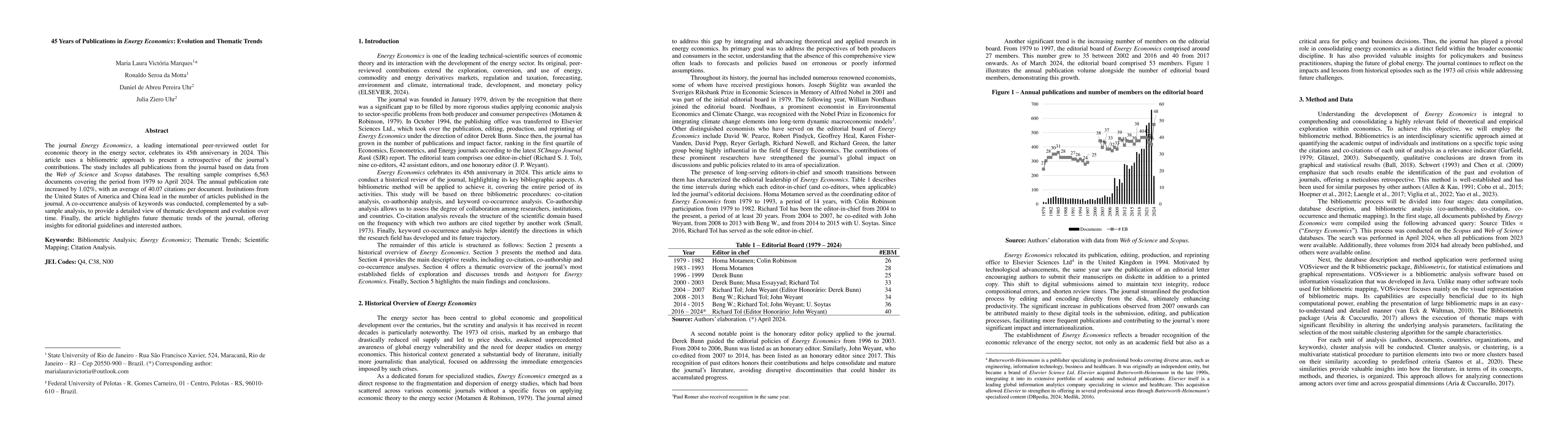 Thumbnail for 45 Years of Publications in Energy Economics: Evolution and Thematic
  Trends