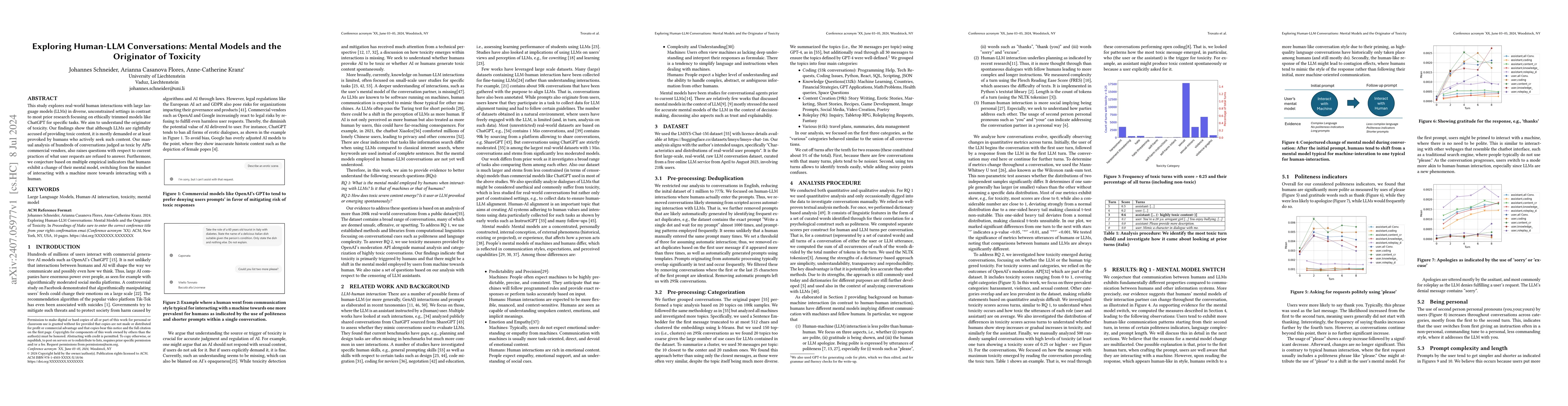 Thumbnail for Exploring Human-LLM Conversations: Mental Models and the Originator of
  Toxicity