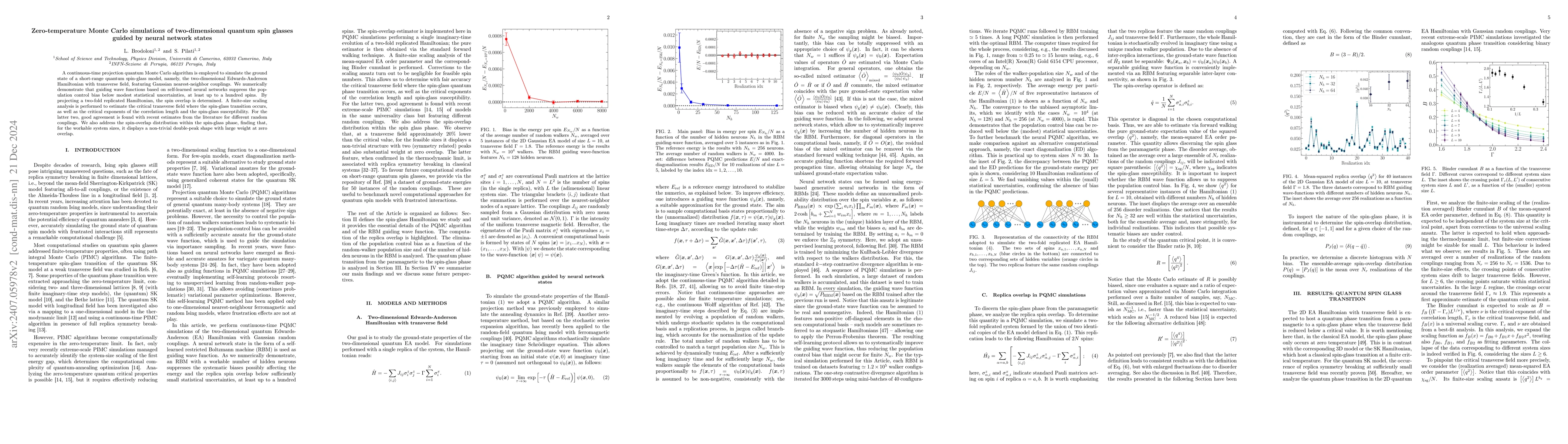 Thumbnail for Zero-temperature Monte Carlo simulations of two-dimensional quantum spin
  glasses guided by neural network states