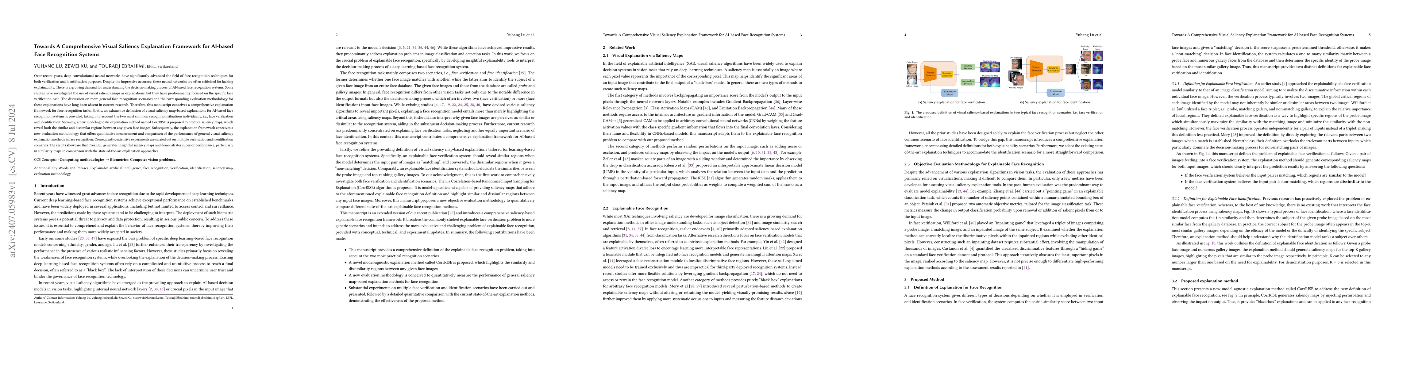 Thumbnail for Towards A Comprehensive Visual Saliency Explanation Framework for
  AI-based Face Recognition Systems