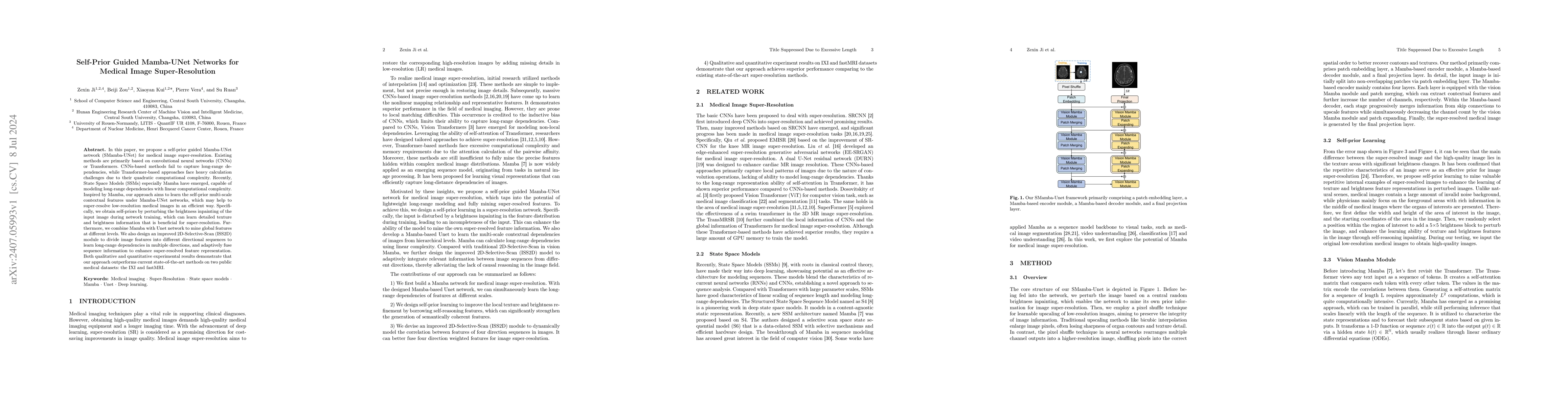 Thumbnail for Self-Prior Guided Mamba-UNet Networks for Medical Image Super-Resolution