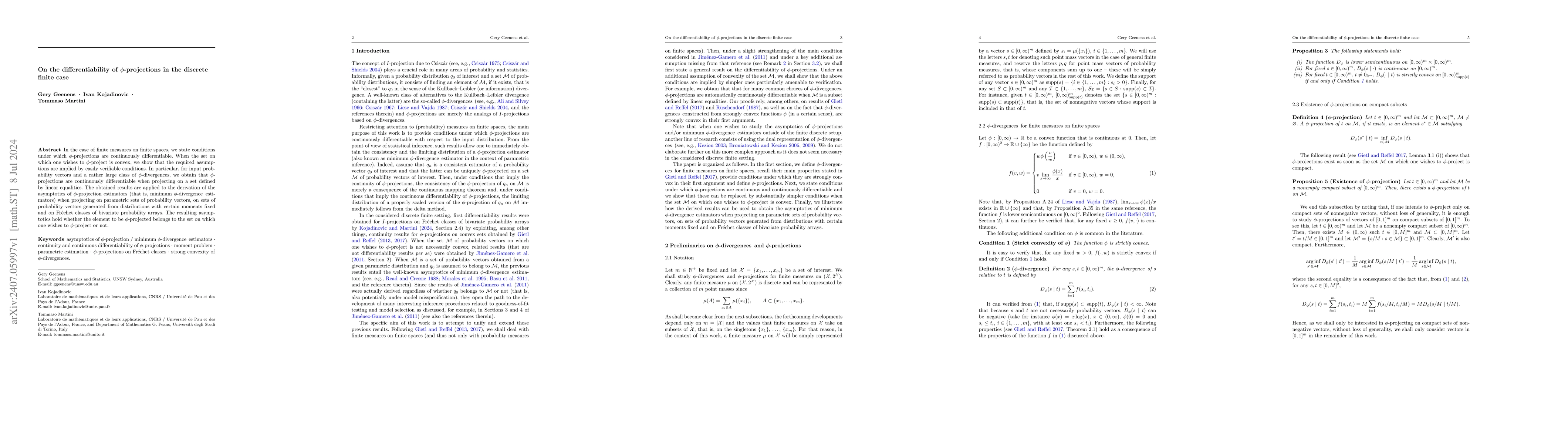 Thumbnail for On the differentiability of $φ$-projections in the discrete finite
  case