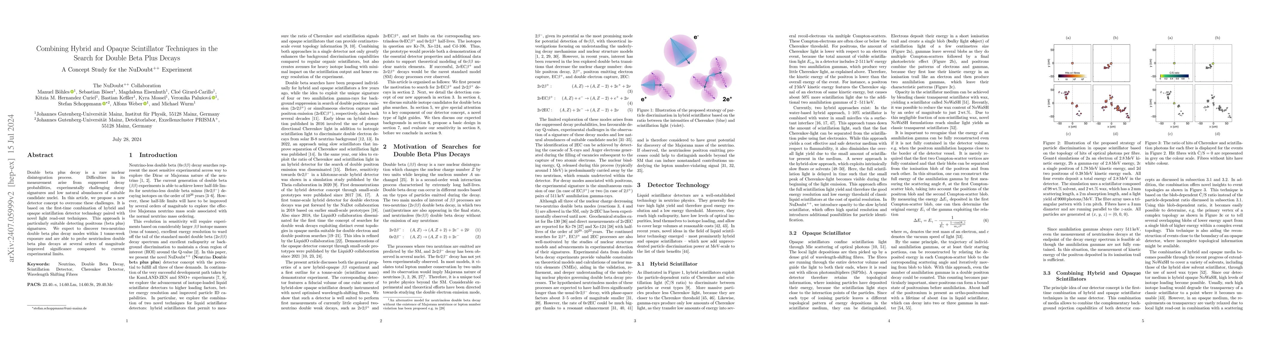 Thumbnail for Combining Hybrid and Opaque Scintillator Techniques in the Search for
  Double Beta Plus Decays