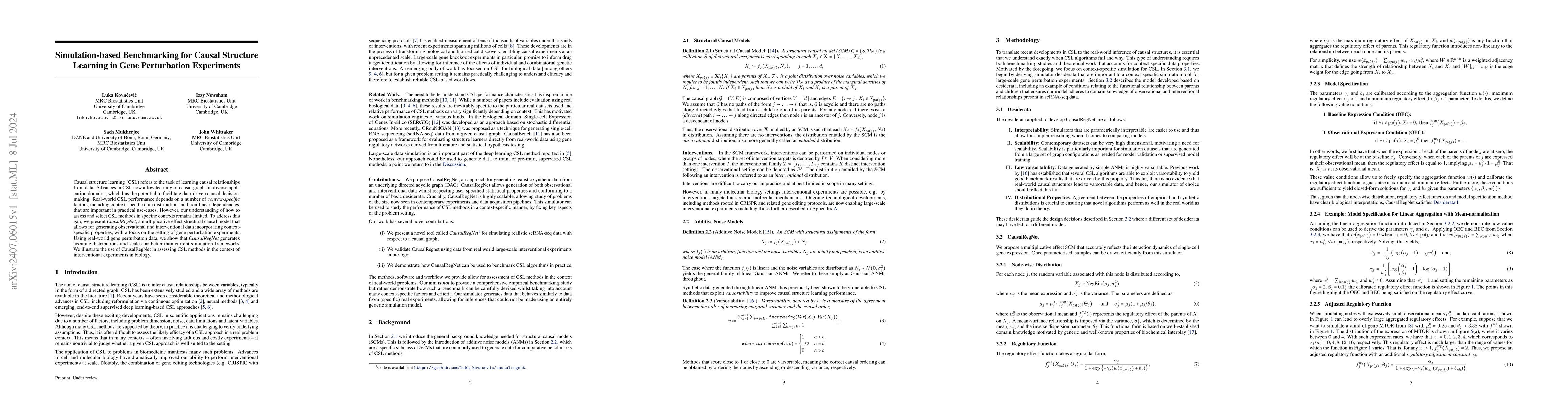 Thumbnail for Simulation-based Benchmarking for Causal Structure Learning in Gene
  Perturbation Experiments