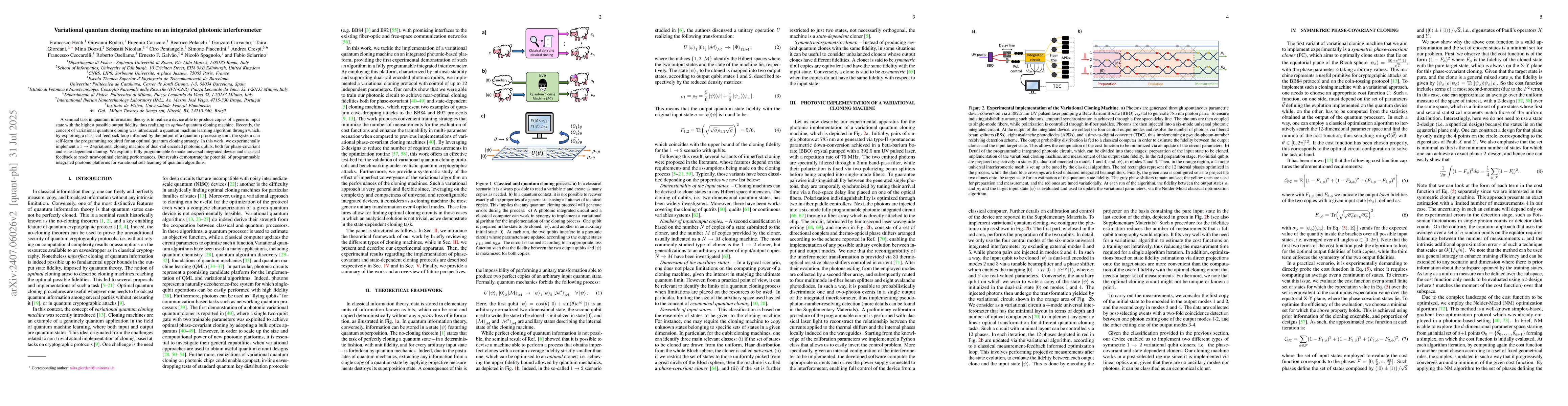 Thumbnail for Variational quantum cloning machine on an integrated photonic
  interferometer