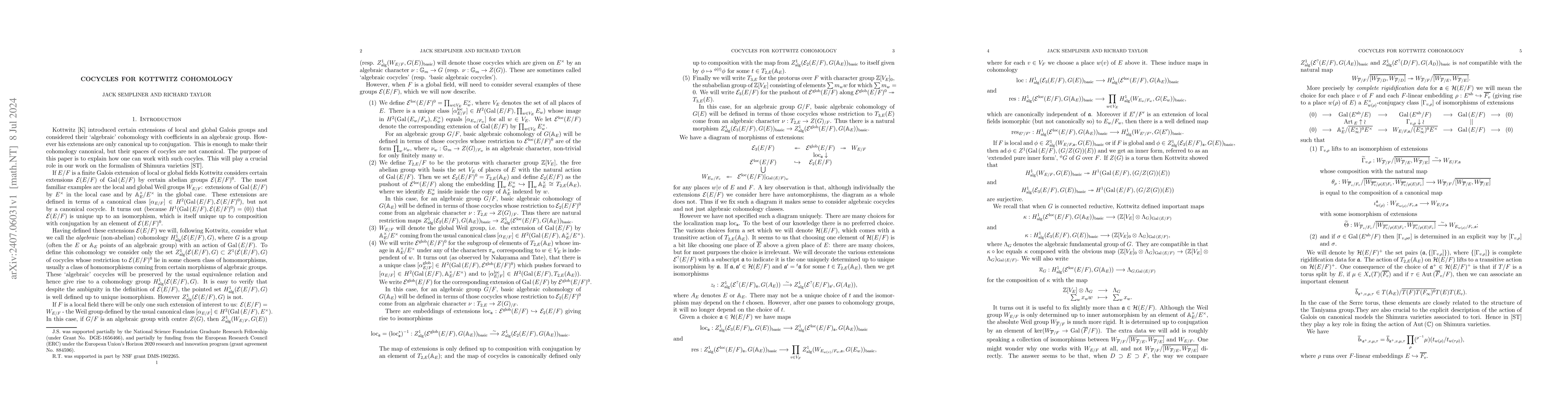 Thumbnail for Cocycles for Kottwitz cohomology