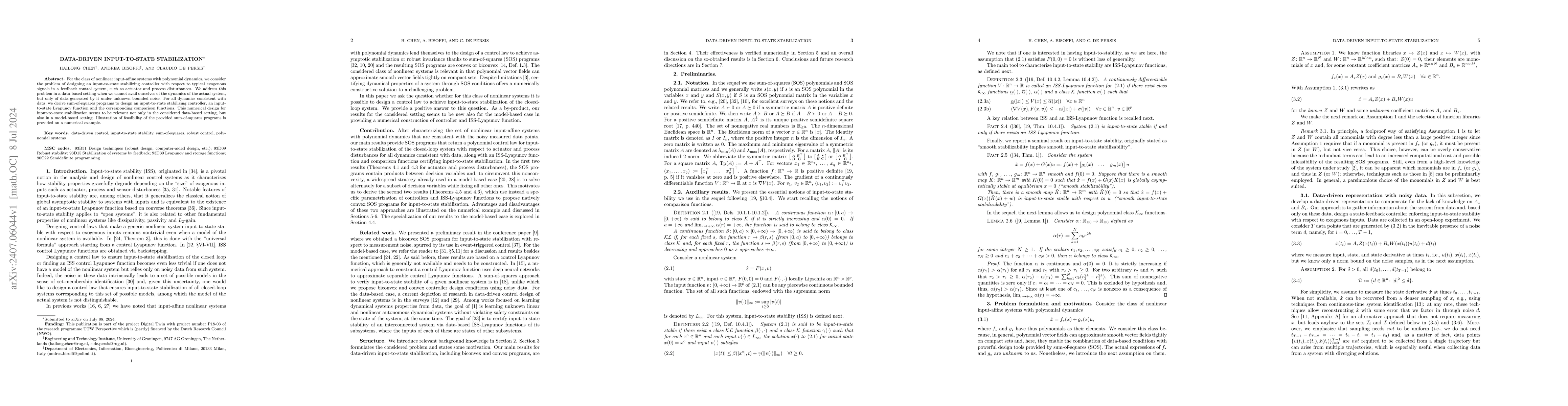 Thumbnail for Data-driven input-to-state stabilization