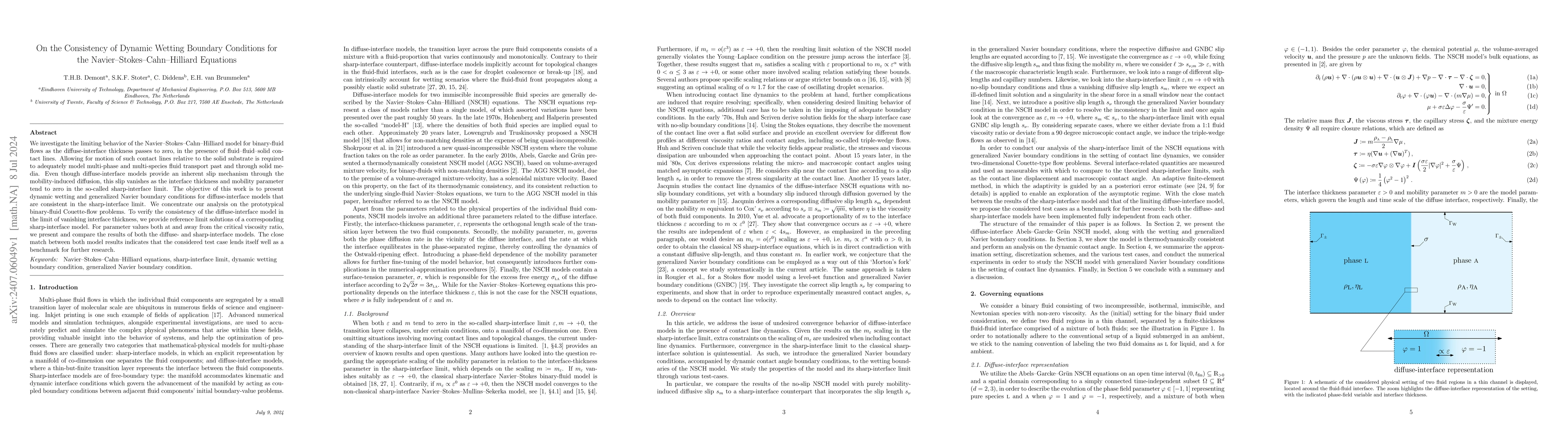 Thumbnail for On the Consistency of Dynamic Wetting Boundary Conditions for the
  Navier-Stokes-Cahn-Hilliard Equations