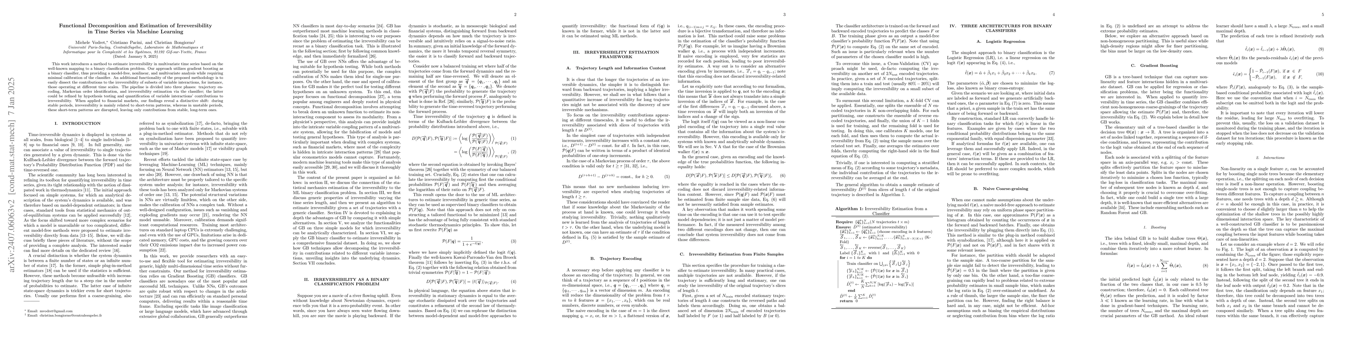 Thumbnail for Functional Decomposition and Estimation of Irreversibility in Time
  Series via Machine Learning