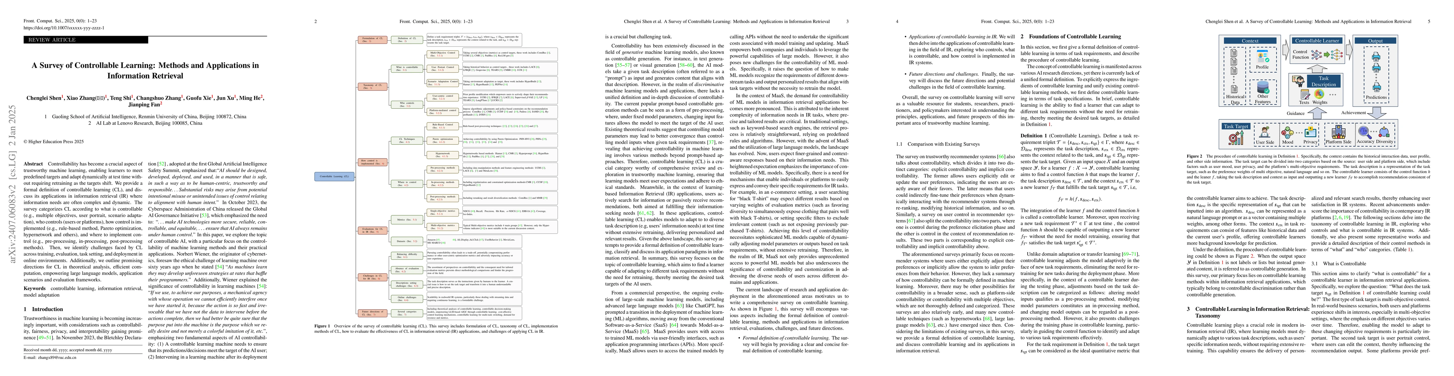 Thumbnail for A Survey of Controllable Learning: Methods and Applications in
  Information Retrieval
