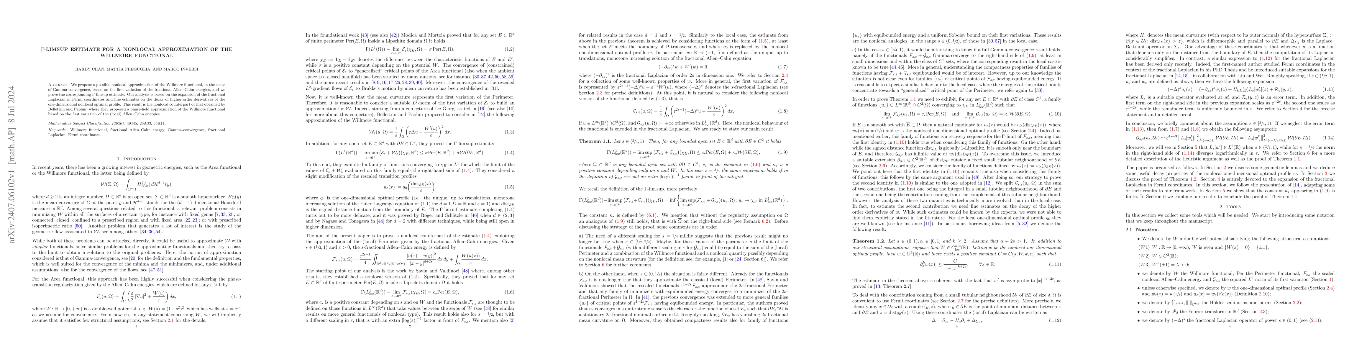 Thumbnail for $Γ$-Limsup estimate for a nonlocal approximation of the Willmore
  functional