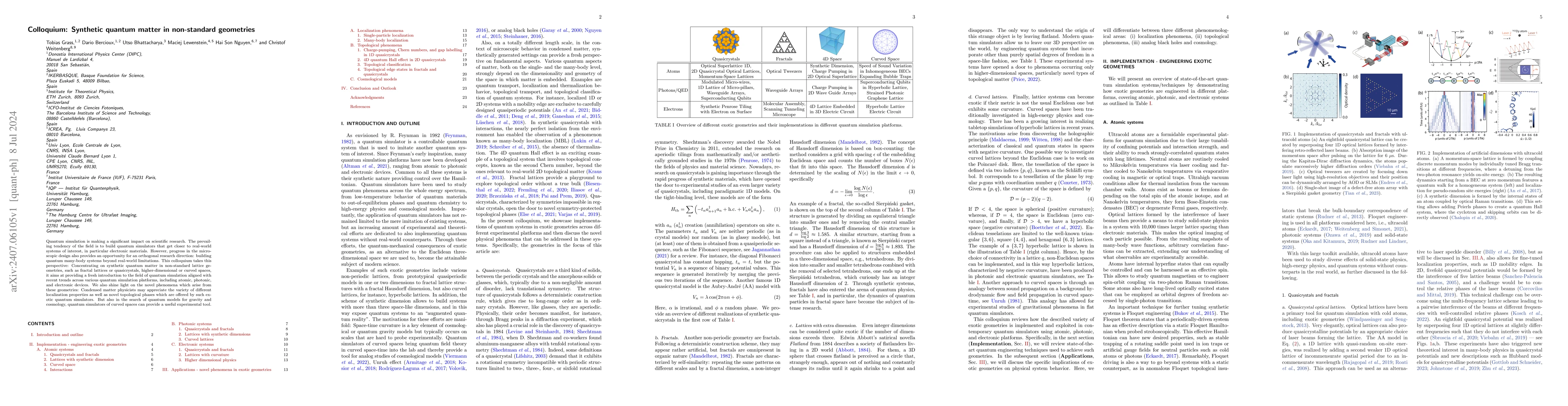 Thumbnail for Colloquium: Synthetic quantum matter in non-standard geometries
