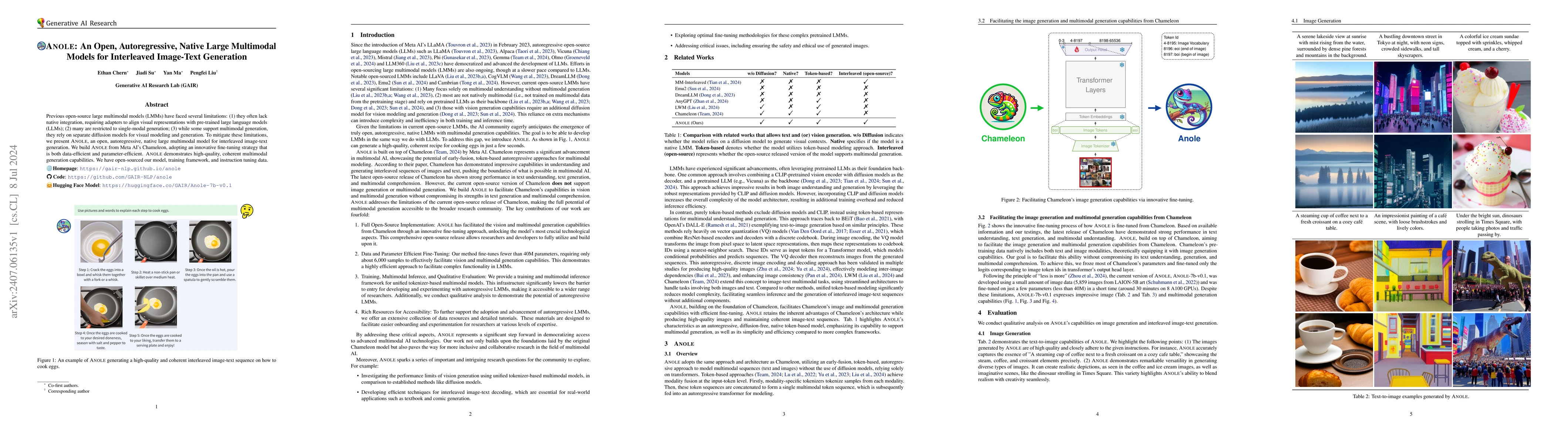 Thumbnail for ANOLE: An Open, Autoregressive, Native Large Multimodal Models for
  Interleaved Image-Text Generation