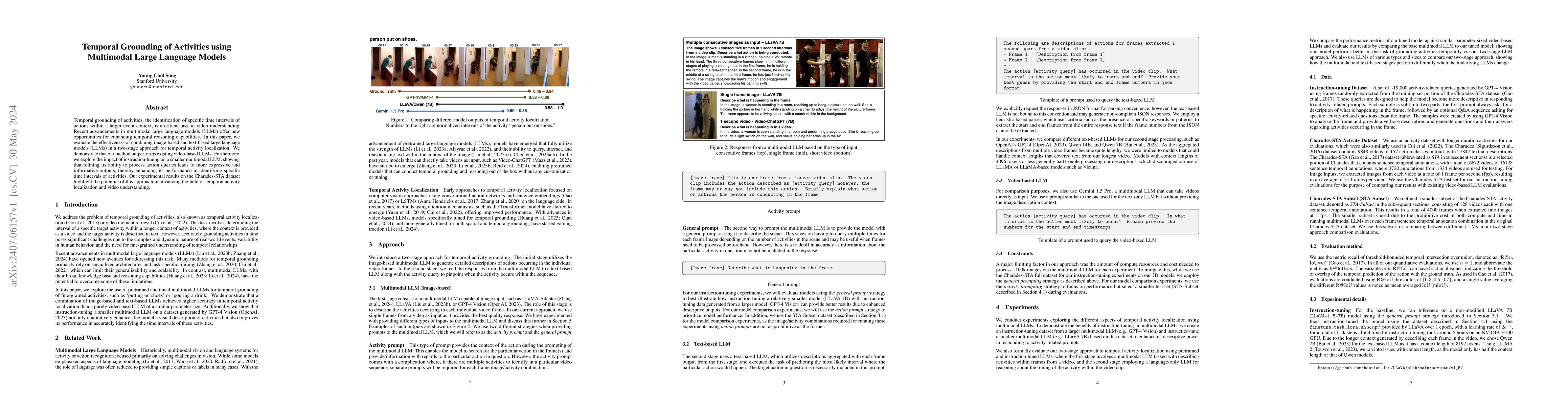 Thumbnail for Temporal Grounding of Activities using Multimodal Large Language Models