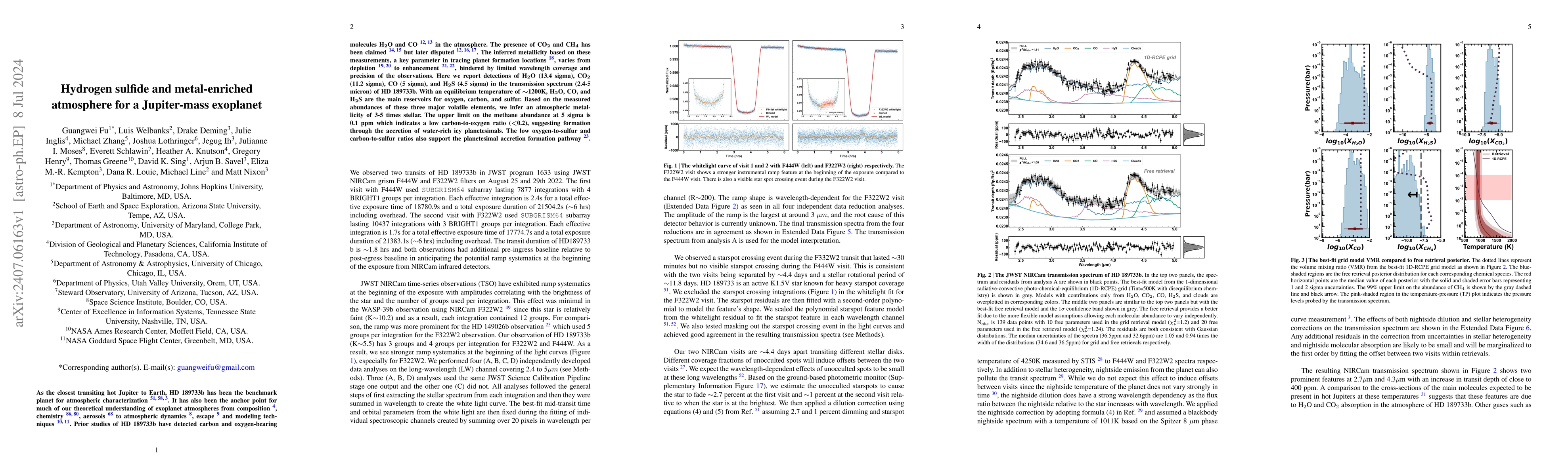Thumbnail for Hydrogen sulfide and metal-enriched atmosphere for a Jupiter-mass
  exoplanet