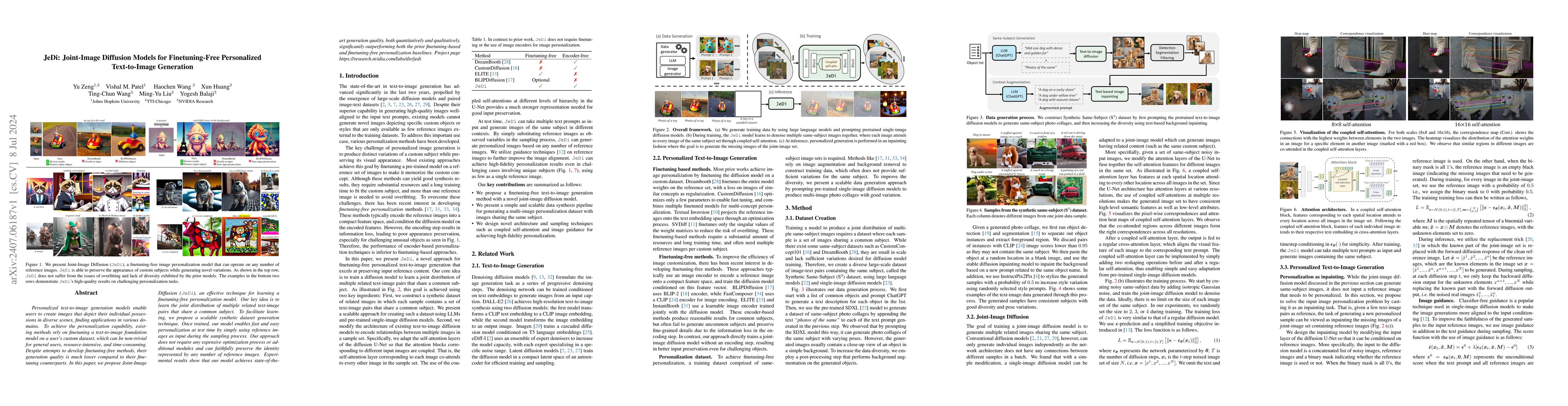 Thumbnail for JeDi: Joint-Image Diffusion Models for Finetuning-Free Personalized
  Text-to-Image Generation