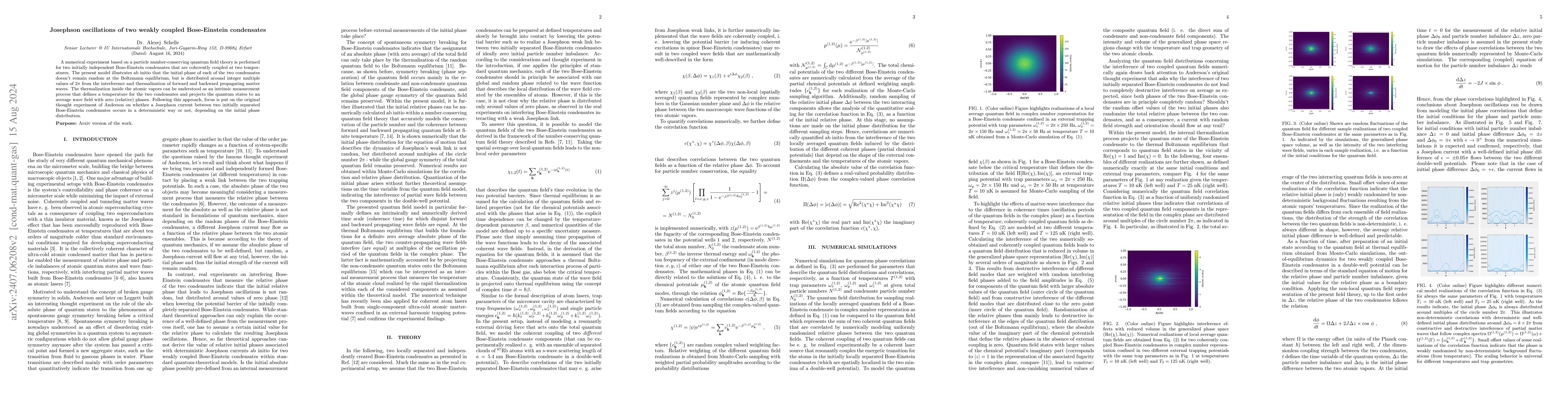 Thumbnail for Josephson oscillations of two weakly coupled Bose-Einstein condensates