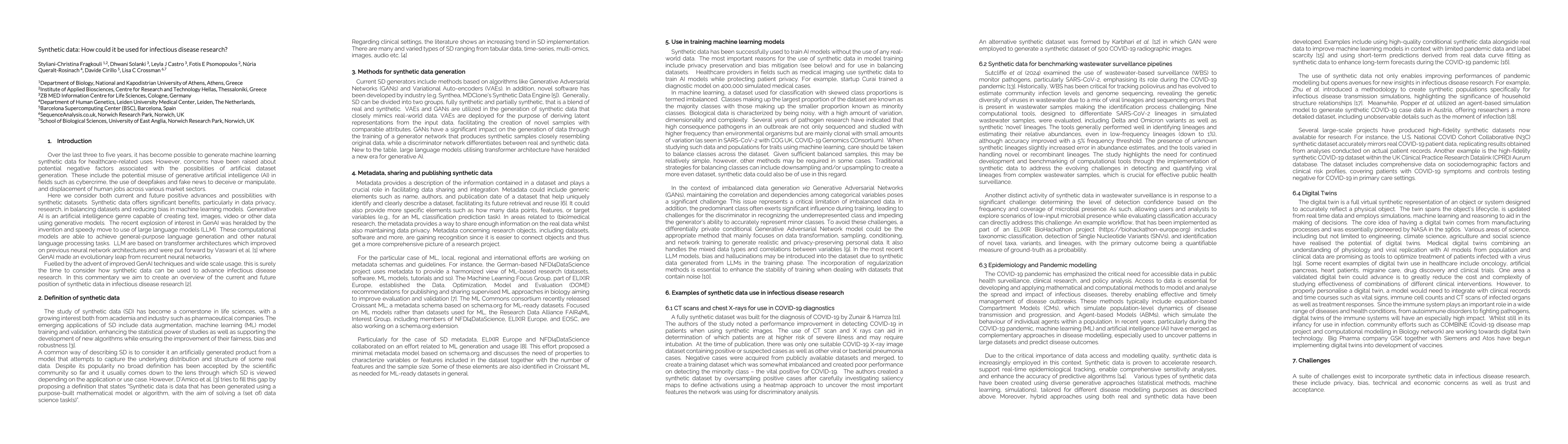 Thumbnail for Synthetic data: How could it be used for infectious disease research?