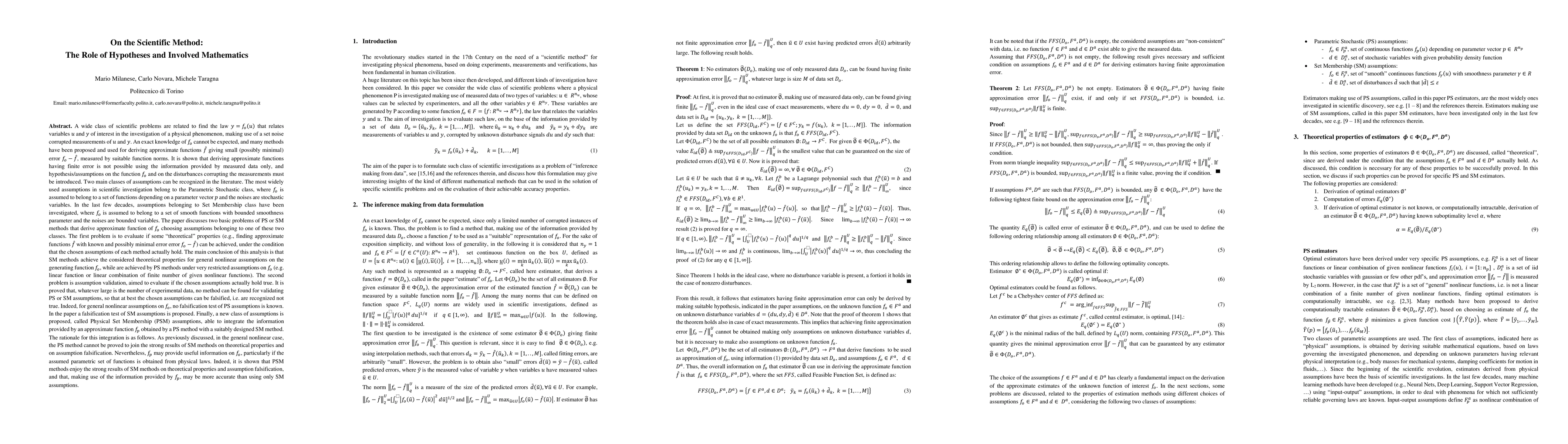 Thumbnail for On the Scientific Method: The Role of Hypotheses and Involved
  Mathematics