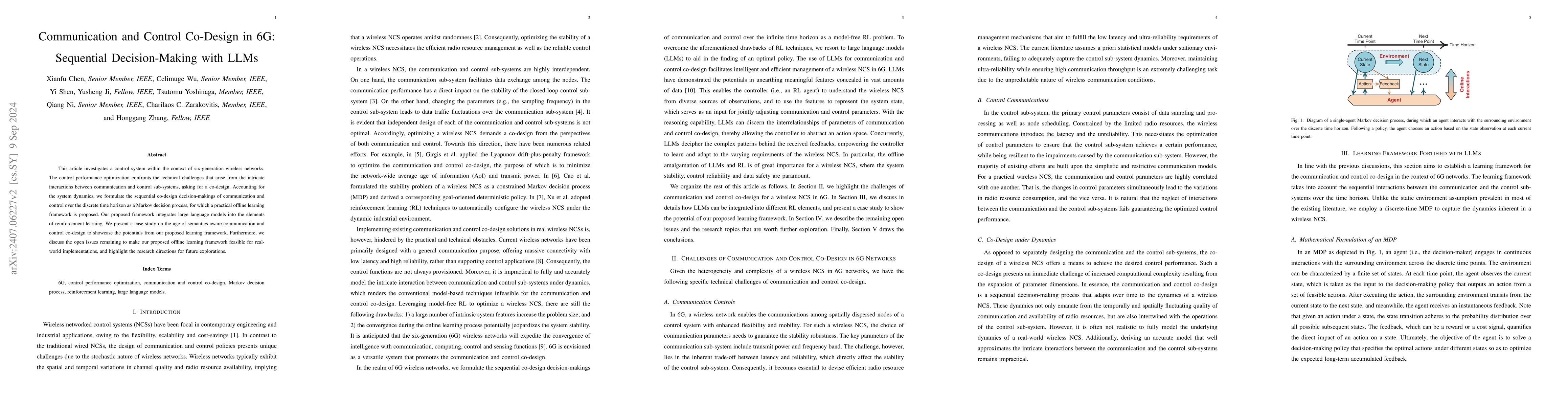 Thumbnail for Communication and Control Co-Design in 6G: Sequential Decision-Making
  with LLMs