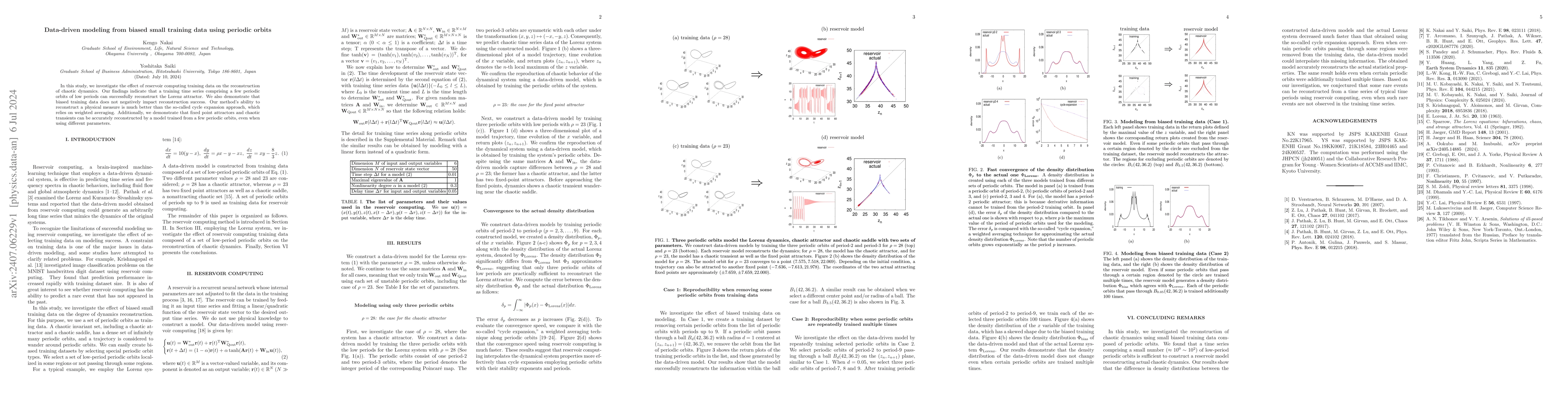 Thumbnail for Data-driven modeling from biased small training data using periodic
  orbits