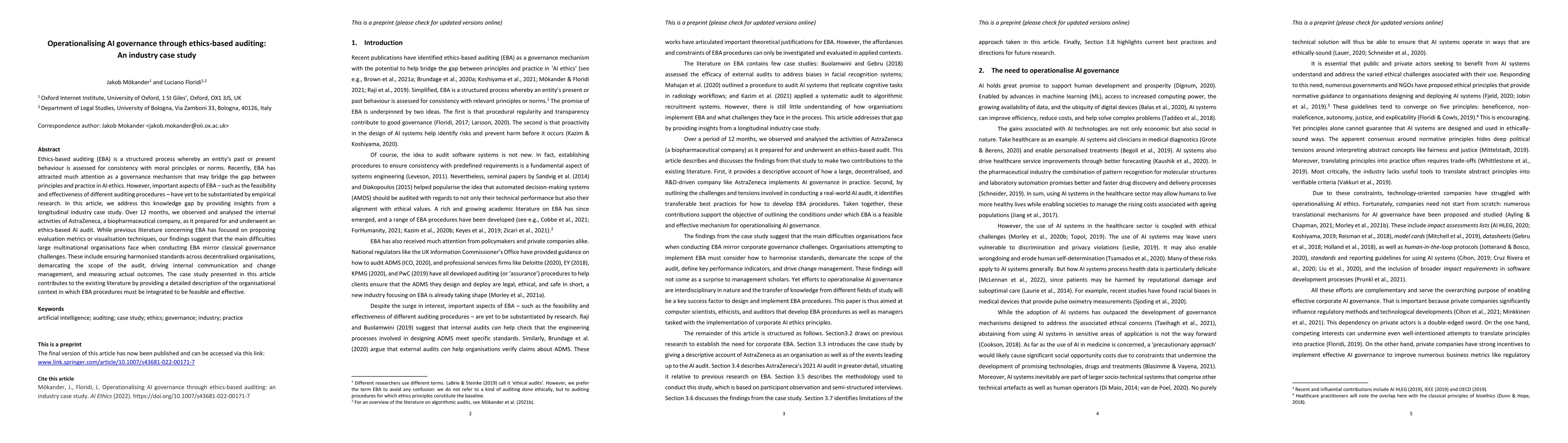 Thumbnail for Operationalising AI governance through ethics-based auditing: An
  industry case study
