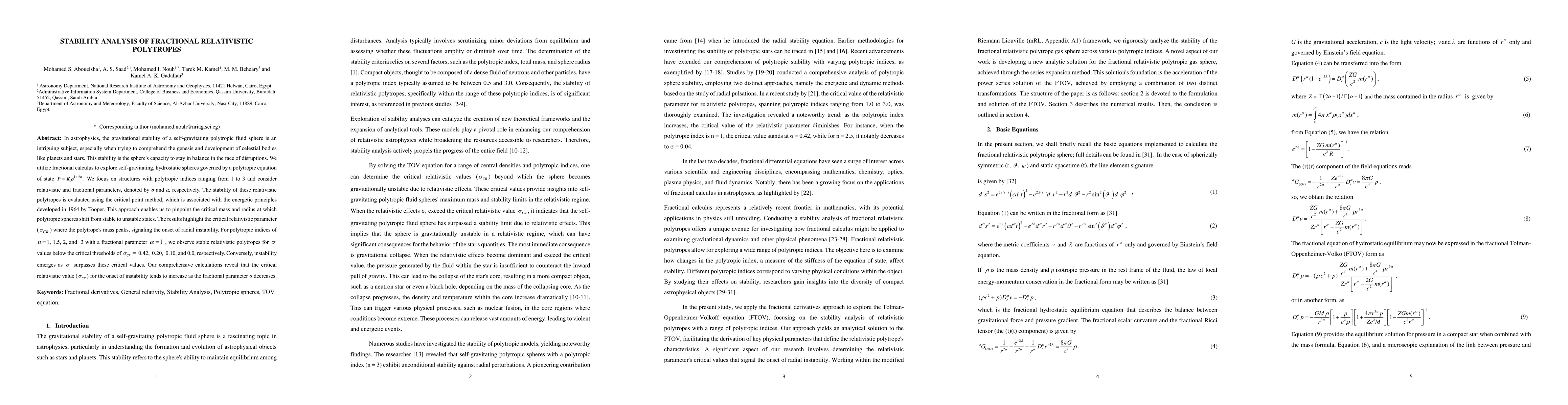 Thumbnail for Stability Analysis Of Fractional Relativistic Polytropes