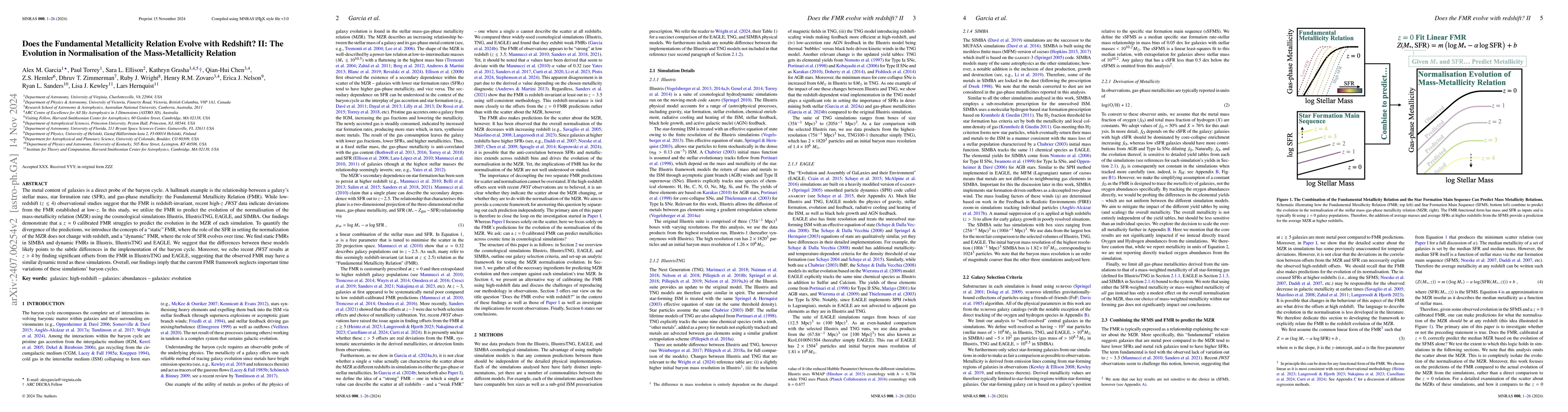 Thumbnail for Does the Fundamental Metallicity Relation Evolve with Redshift? II: The
  Evolution in Normalisation of the Mass-Metallicity Relation