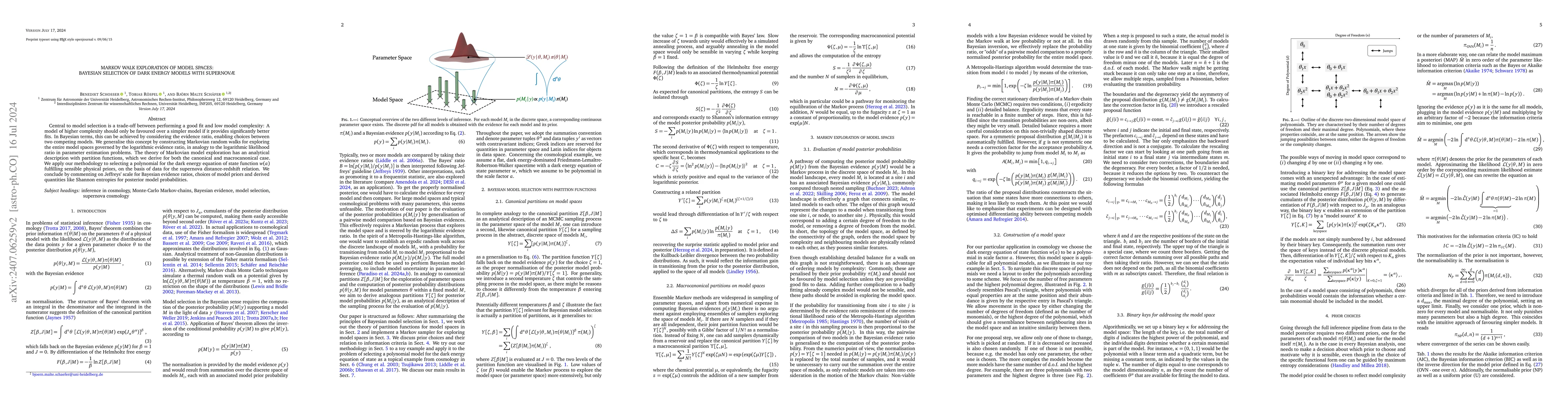 Thumbnail for Markov Walk Exploration of Model Spaces: Bayesian Selection of Dark
  Energy Models with Supernovae