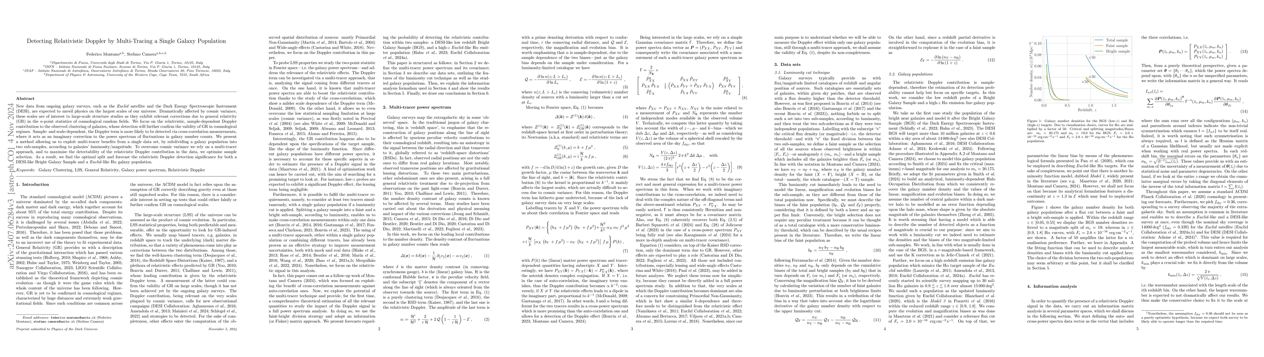 Thumbnail for Detecting Relativistic Doppler by Multi-Tracing a Single Galaxy
  Population