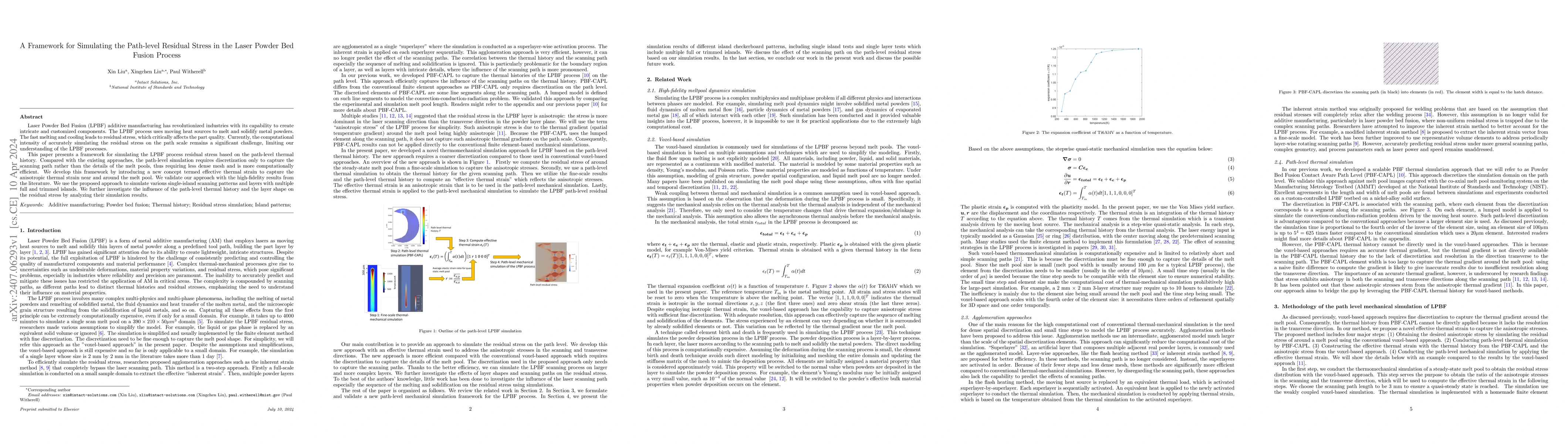 Thumbnail for A Framework for Simulating the Path-level Residual Stress in the Laser
  Powder Bed Fusion Process