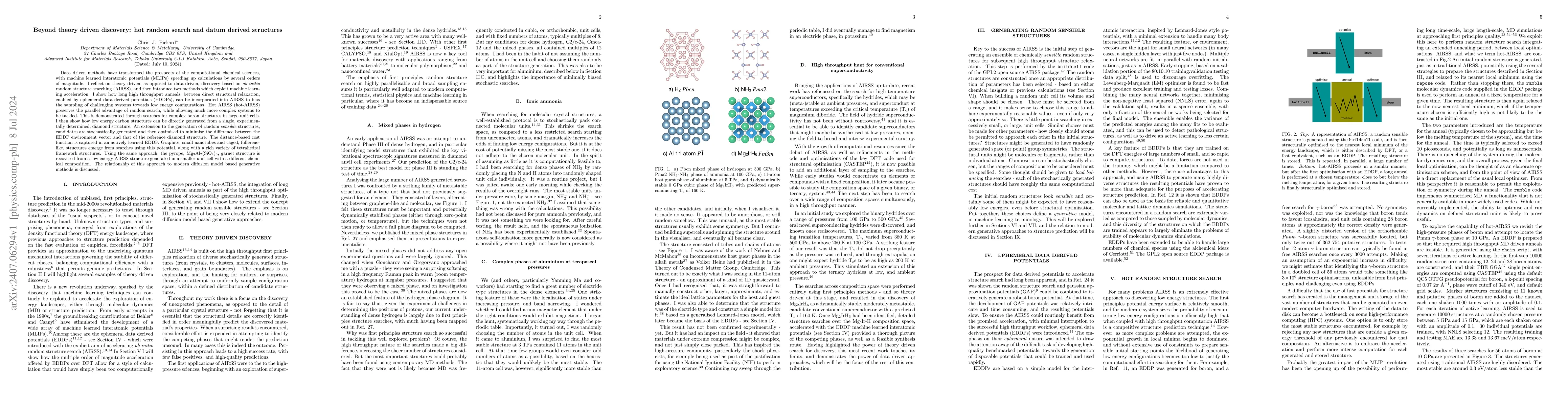 Thumbnail for Beyond theory driven discovery: hot random search and datum derived
  structures