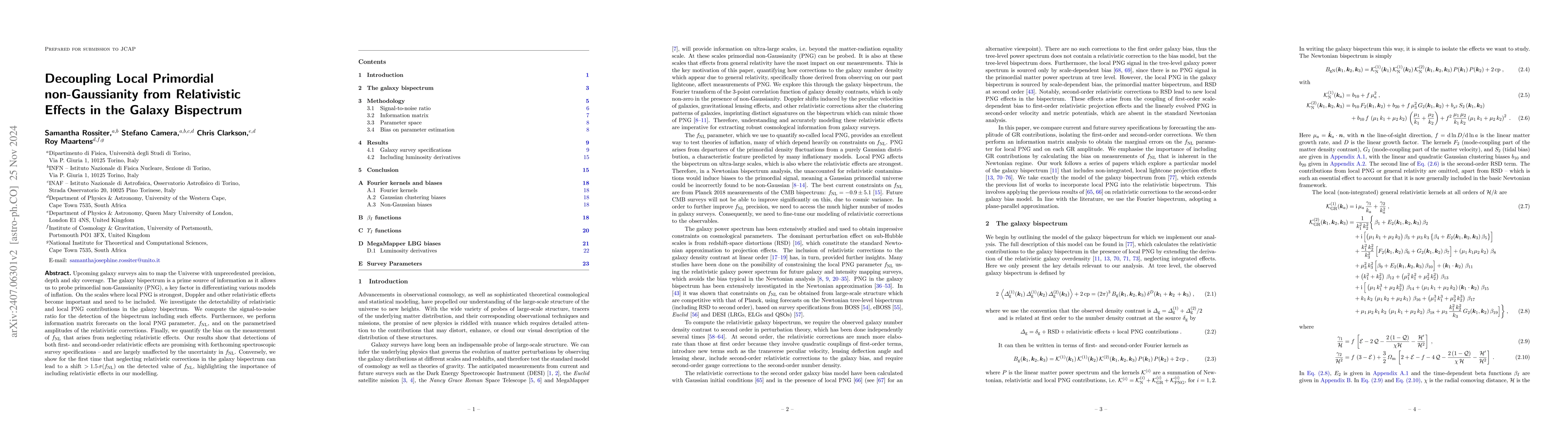 Thumbnail for Decoupling Local Primordial non-Gaussianity from Relativistic Effects in
  the Galaxy Bispectrum