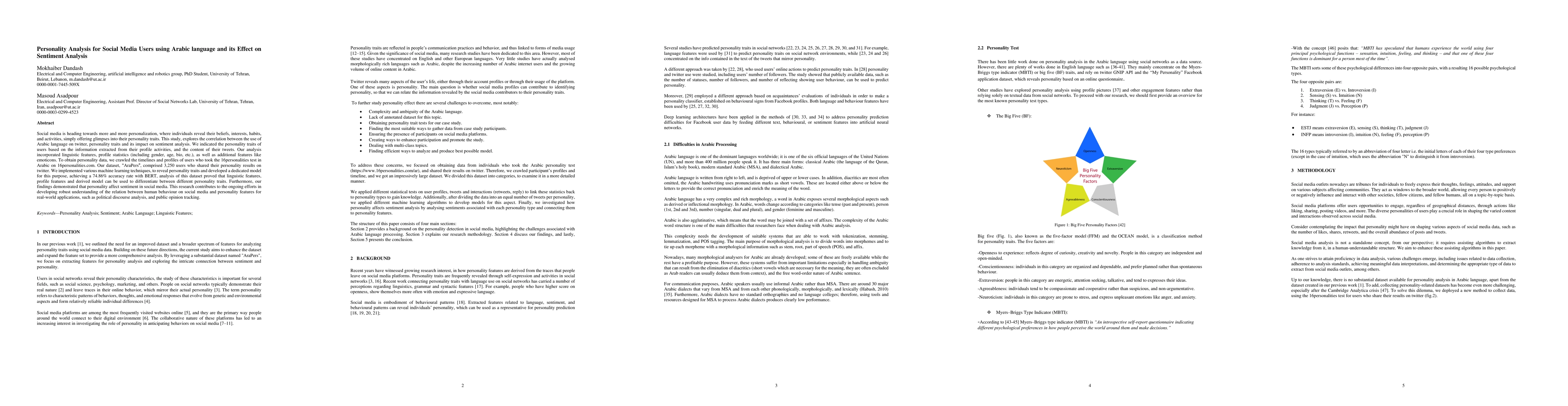 Thumbnail for Personality Analysis for Social Media Users using Arabic language and
  its Effect on Sentiment Analysis