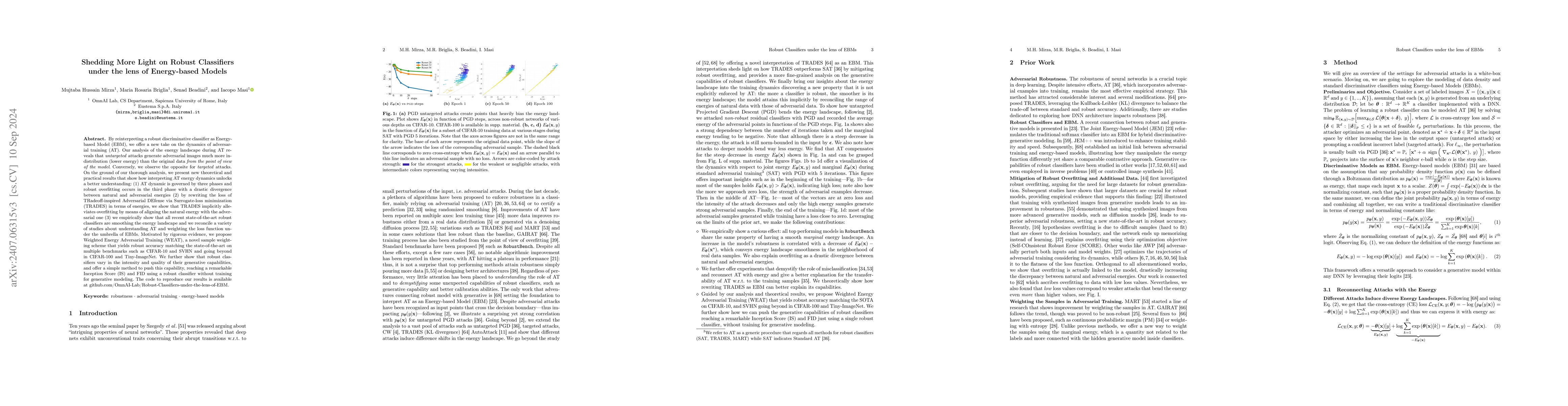 Thumbnail for Shedding More Light on Robust Classifiers under the lens of Energy-based
  Models