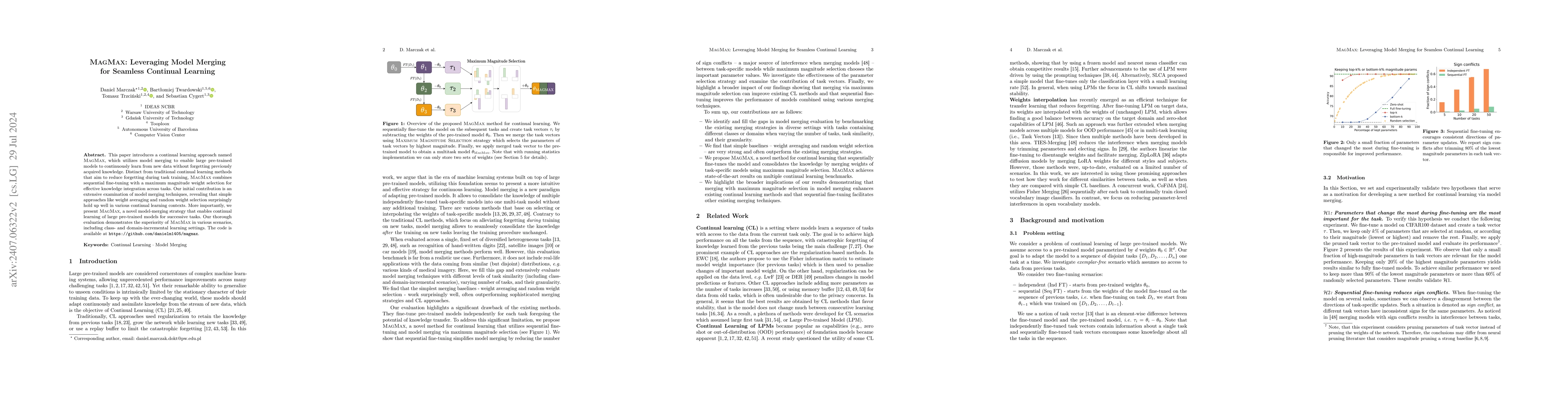 Thumbnail for MagMax: Leveraging Model Merging for Seamless Continual Learning