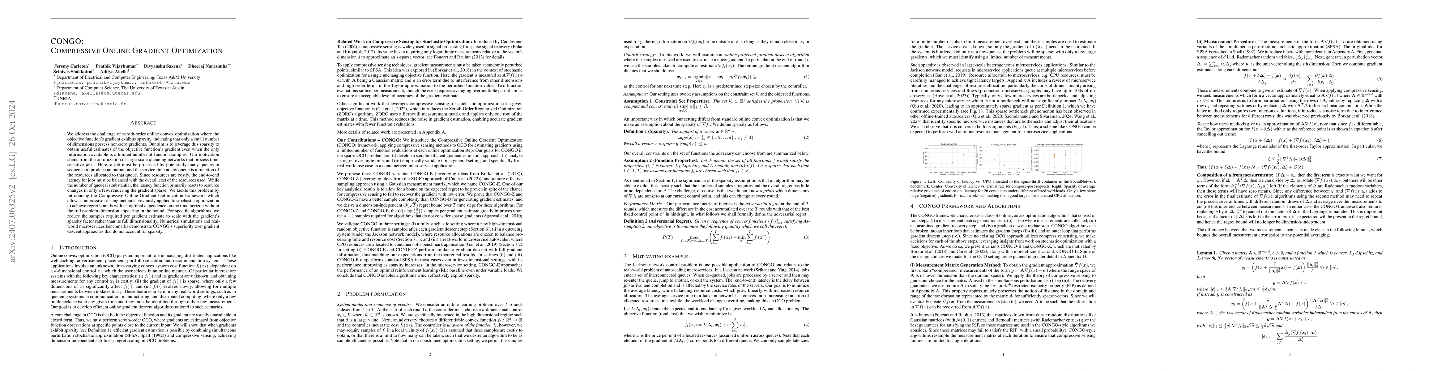 Thumbnail for CONGO: Compressive Online Gradient Optimization with Application to
  Microservices Management