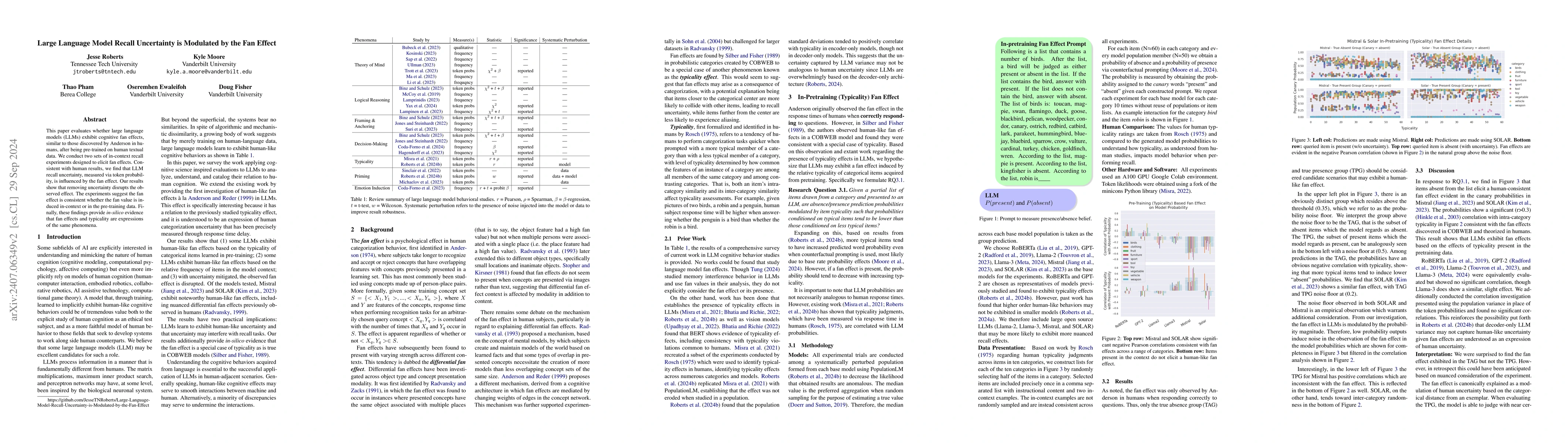 Thumbnail for Large Language Model Recall Uncertainty is Modulated by the Fan Effect
