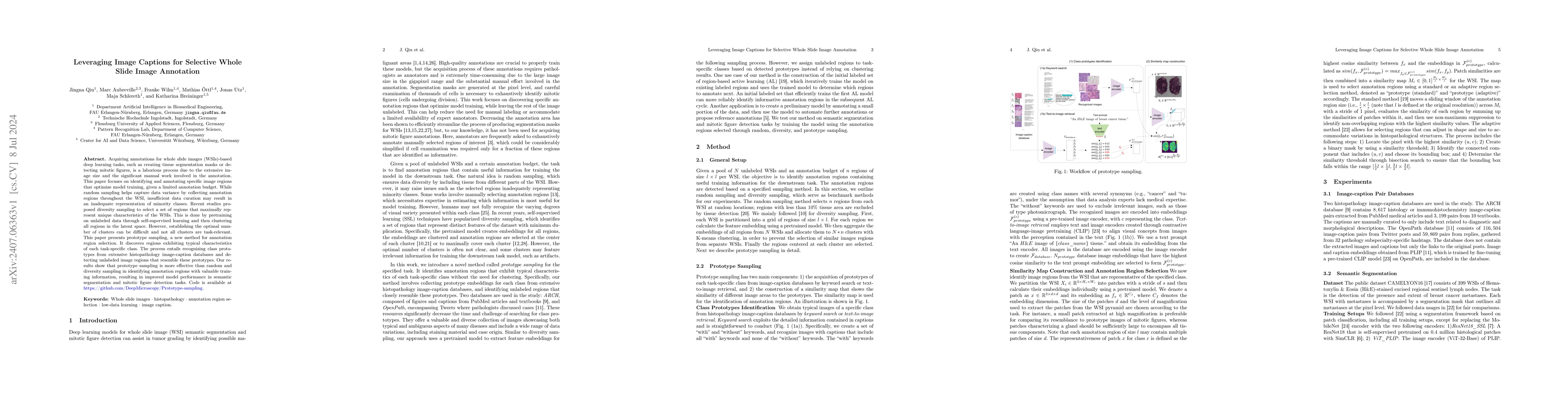 Thumbnail for Leveraging image captions for selective whole slide image annotation